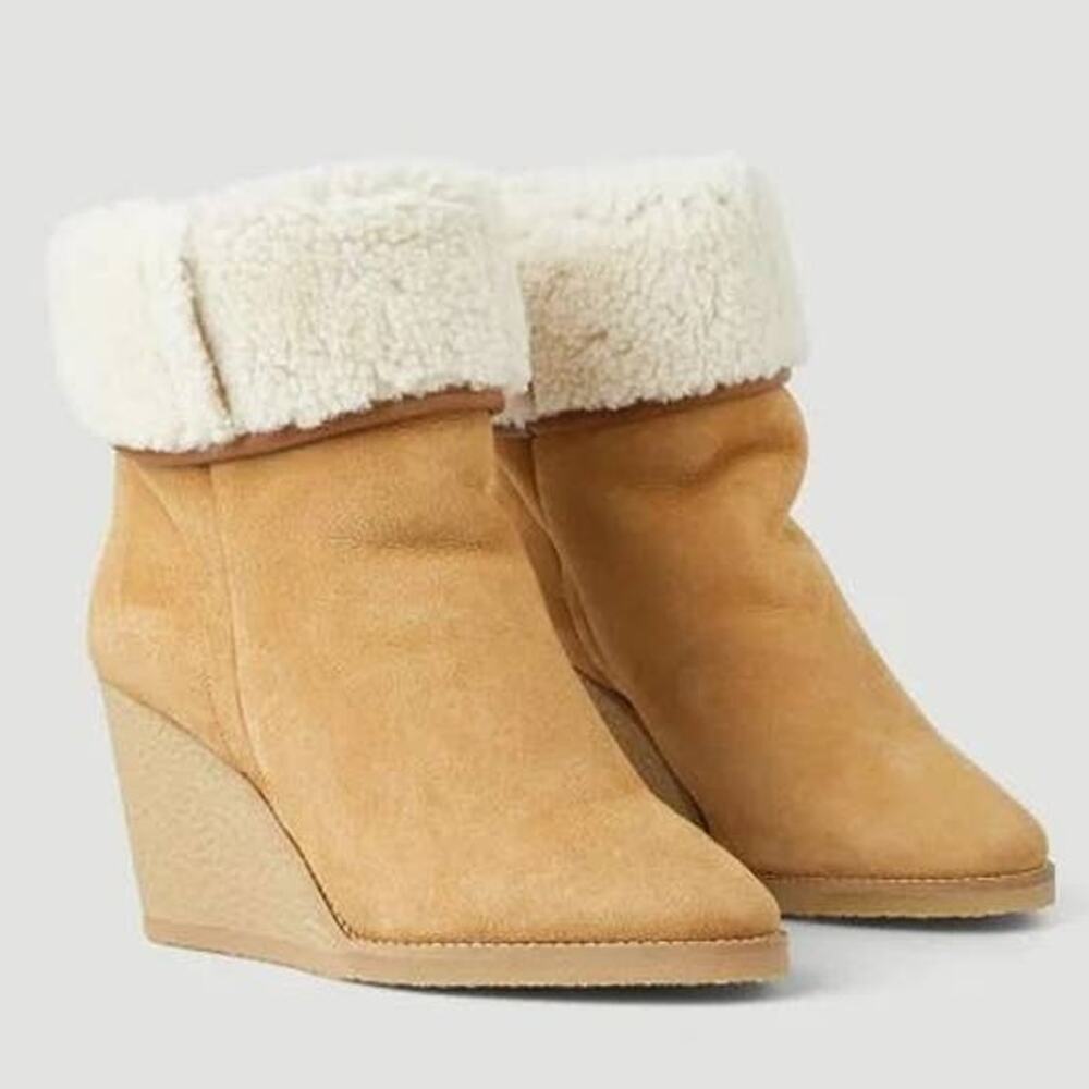 Isabel Marant Totam Shearling Wedge Boots 40